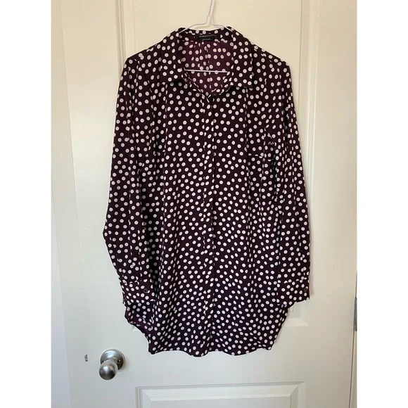 Bcbgmaxazria polka dot button down. - Picture 2 of 6